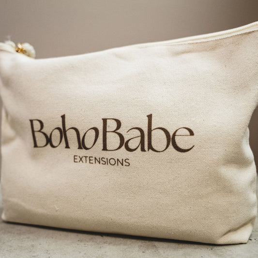 Stilvolle und Praktische Boho Babe Baumwolltasche für die Aufbewahrung von Hair Extensions-Zubehör